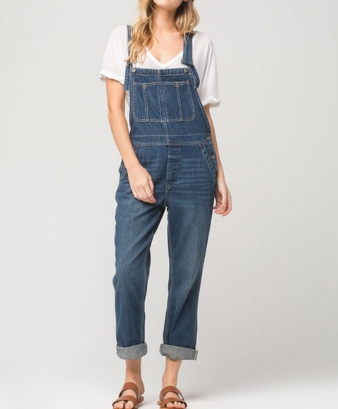 Free People Boyfriend Overalls - 25 - Picture 1 of 12